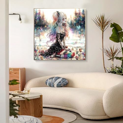 Jiqinsiye Girl Adults Paint by Number Kits,Female Painting by Number Kits on Canvas,Large Color by Numbers Adult Watercolor Gifts for Friends Wall Decor - Image 6