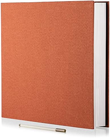 Large Photo Album Self Adhesive 4x6 8x10 10x12 13"x12.8" Magnetic Scrapbook Album 12.6"x11" Inch 40 Pages Linen Cover DIY Photo Album with A Metallic Pen and DIY Stickers(Orange) by HoneyTolly