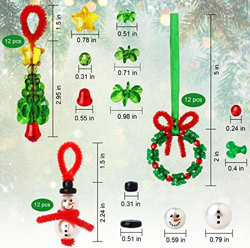 GYGOT Christmas Crafts,36 Sets Beaded Ornament Kit,Xmas Party Holiday Craft - Image 3