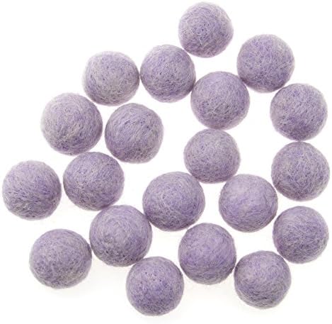 Zasy 30mm Needle Wool Felt Balls Foam Filled Wool Felt Pom Pom Home Decor DIY (Lavendar) - Image 3