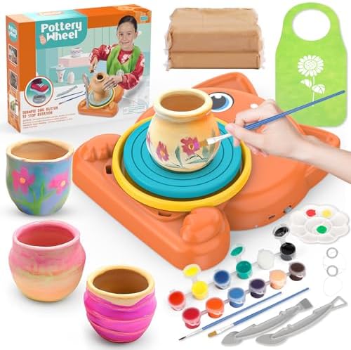 Aujazyble Pottery Wheel for Kids - Complete Pottery Painting Kit Crafts Toy by Aujazyble