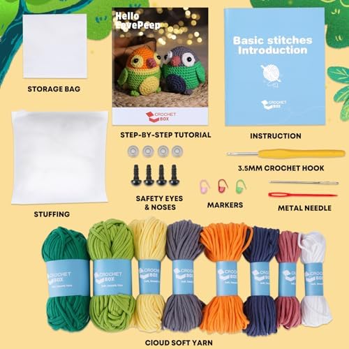 CrochetBox 2 Pack Love Birds Crochet Kit for Beginners, Adults and Teen - Image 3