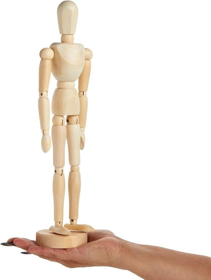 3 Pack Posable Art Figure Model, Flexible Wooden Drawing Mannequin for Artists, Sketching (13 in)