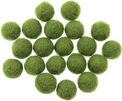 Zasy 30mm Needle Wool Felt Balls Foam Filled Wool Felt Pom Pom Home Decor DIY (Army Green) - Image 3
