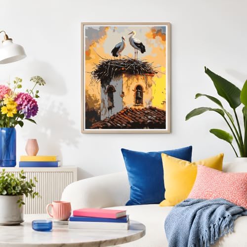 NXIKYO Old Church Paint by Number for Adults Beginners, Rustic Bell Tower Adults Paint by Numbers Kits on Canvas, DIY Oil Painting Acrylic Paints for Home Wall Art Decor(16x20inch) - Image 6