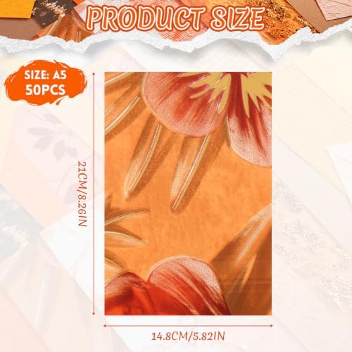 50 Sheets Orange Scrapbook Paper Textured Mesh Fabric Assorted - Image 2