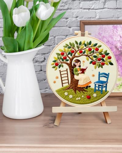 ERKOON Embroidery Kit for Beginners Adult, Cross Stitch Set Include Embroidery Cloth Hoop Threads for Craft Lover Hand Stitch with Embroidery Skill Techniques (Apple Tree) - Image 6