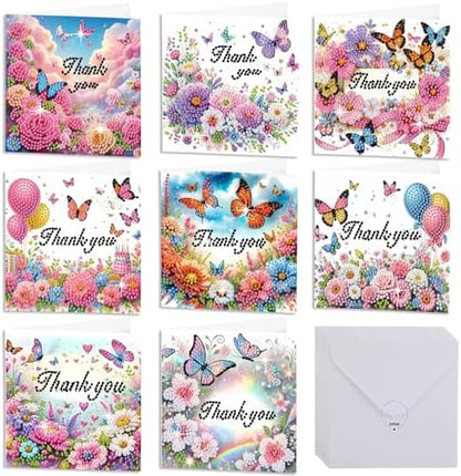 Muzagroo Art Diamond Art Thank You Cards for Adults Diamond Painting Cards by MuzagrooArt