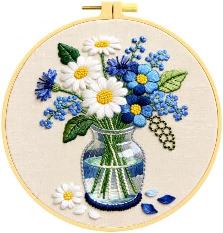 HRTHRT Embroidery Kit for Beginners, Flower DIY Craft Set with Hoop by Unknown
