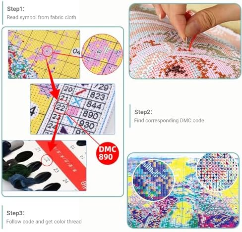 HKLIOPU Stamped Cross Stitch Kits - Love Tree Embroidery Starter Kit for Adult Beginners, 11CT Needlepoint Cross-Stitch Patterns Dimensions Kit Arts and Crafts 13.8X 13.8 inch - Image 5