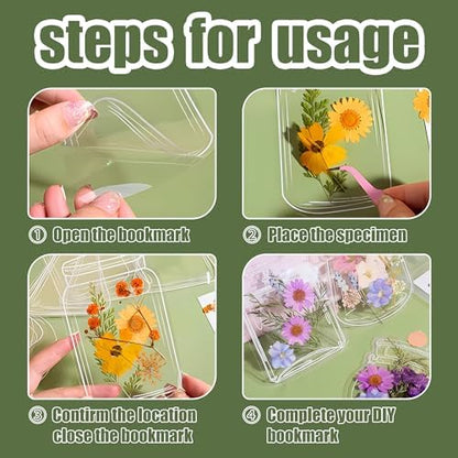 Large Size Transparent Dried Flower Bookmarks, 40 PCS Handmade DIY Flower Page Clips,World in Bottle-Making Stunning Herbarium(Glass Bottle and Wishing Bottle) - Image 4