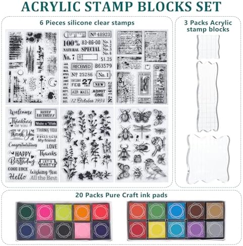 29 Pcs Acrylic Stamps for Crafting Card Making Supplies Set - Image 2