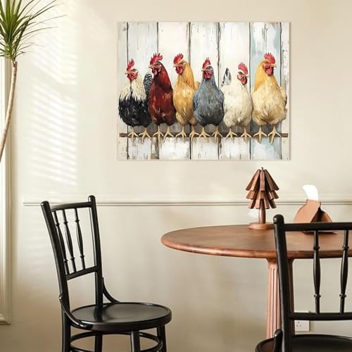 KYOQFVN Chicken Paint by Numbers Kits for Adults - DIY Paint by Numbers Kit on Canvas，Acrylic Painting by Number for Home Wall Decor 16 x 20 inch - Image 6