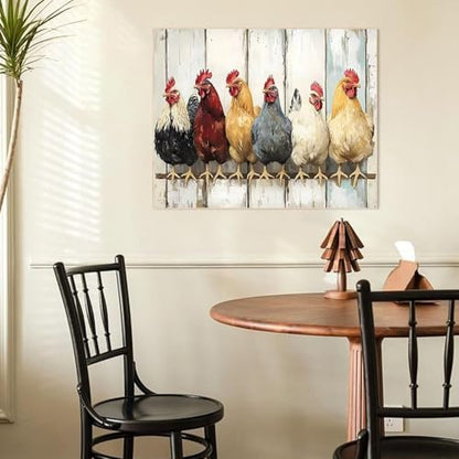 KYOQFVN Chicken Paint by Numbers Kits for Adults - DIY Paint by Numbers Kit on Canvas，Acrylic Painting by Number for Home Wall Decor 16 x 20 inch - Image 6