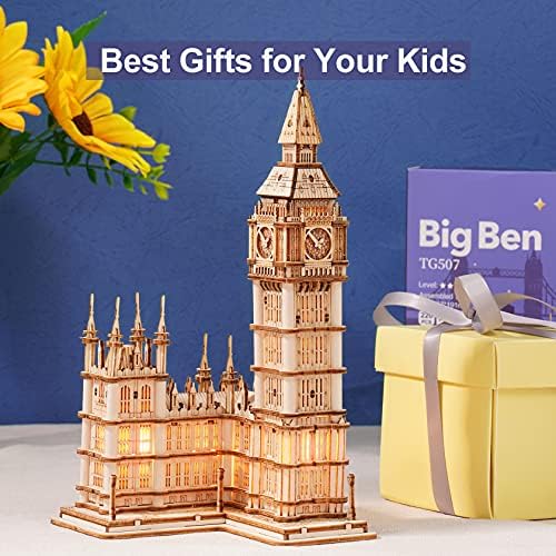 Rowood 3D Puzzles for Adults Wooden Model Kit Adult Craft Kit Gifts for Age 14+ Big Ben - Image 3