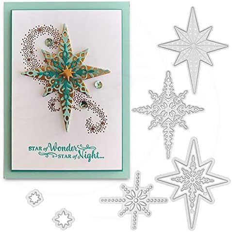 Scrapbooking Die-Cuts, Christmas Metal Cutting Dies for Card Making, Paper Craft Punch Template, Background Embossing Stencils, DIY Album Décor (Christmas Snowflakes-12.4x8.3cm) by FAWENUCY