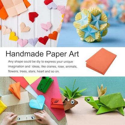 MECCANIXITY 100 Sheet Origami Paper Double Sided Orange 11.7 x 8.3 Inch Square Sheet for Art Craft Project, Beginners, Gifts Decor - Image 6