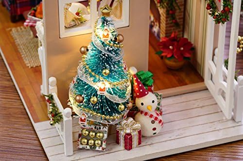 Christmas DIY Miniature Dollhouse Kits - Wooden Mini Model House with LED Lights, Tiny Furniture & Accessories – Craft Building Kits for Adults – Birthday Valentine's Gift - Holiday Times - Image 5