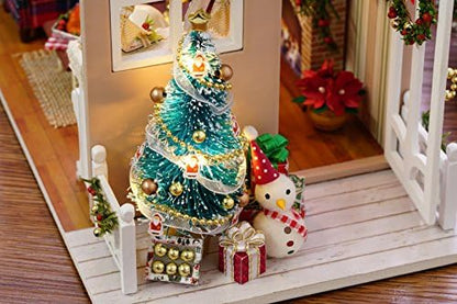 Christmas DIY Miniature Dollhouse Kits - Wooden Mini Model House with LED Lights, Tiny Furniture & Accessories – Craft Building Kits for Adults – Birthday Valentine's Gift - Holiday Times - Image 5