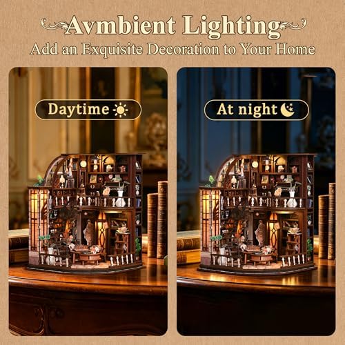 SUNNINO Library Book Nook Kits for Adults, Bacchus DIY Miniature Dollhouse - Image 6