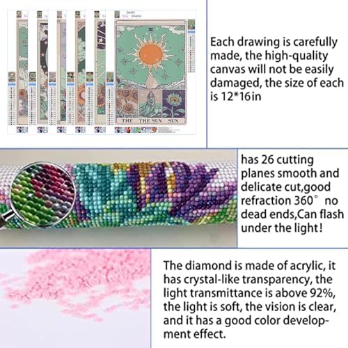 DOTSOPS 6 Pack Tarot Cards Diamond Painting Kits Art Adults Painting Kit - Image 6