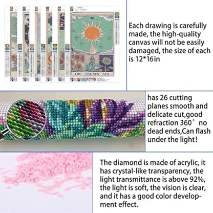 DOTSOPS 6 Pack Tarot Cards Diamond Painting Kits Art Adults Painting Kit - Image 6