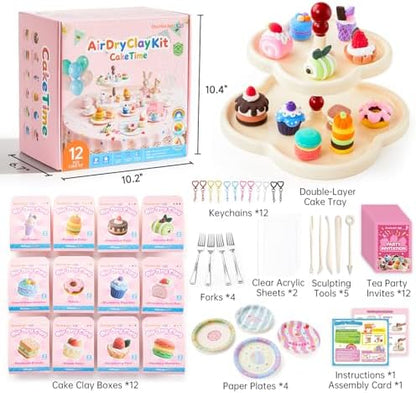 Shuttle Art Air Dry Clay for Kids - Cake Time, 52 PCS Modeling Clay Kit with Sculpting Tools and Tutorials, Safe & Non-Sticky, Craft Gifts for Boys & Girls - Image 3