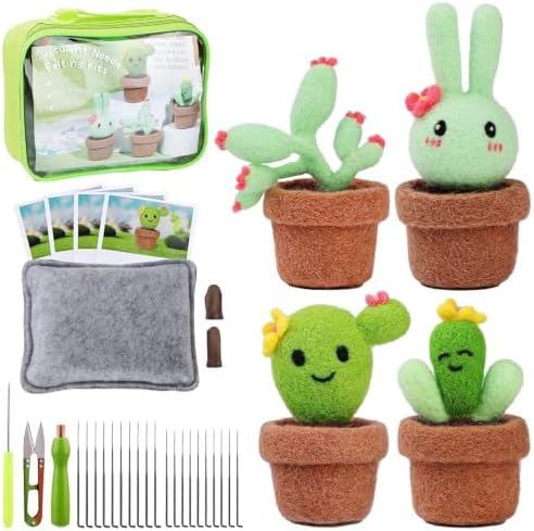 LOKUNN Needle Felting Kit, Cactus Needle Felting Starter Kit by lokunn