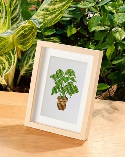 PeakLuv 12 Pcs Green Plants Diamond Painting Kits, Small Diamond Art Kits for Adults Beginners, 5D DIY Square Drill Diamond Dots, Quickly Finishable Mini Gem Art for Home Wall Desktop Decor, 6X7in - Image 6
