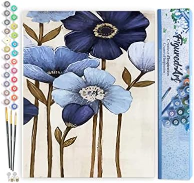 Figured'Art Paint by Numbers for Adults Orchid 16"x20" - Craft Art Painting DIY Kit Rolled Canvas Without Frame by FiguredArt
