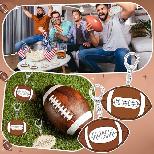 RattanView 24 Pcs Football Craft Keychains DIY Keychain, 12 Styles - Image 5