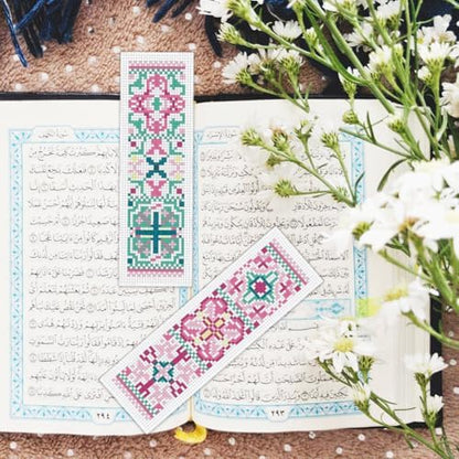 BEUNITONE Cross Stitch Bookmark Kits 6 Pcs Variegated Flowers DIY Bookmarks Cross Stitch Set for Adults Beginners Hand Embroidery Set Traditional Decorative Patterns Craft Kits for Gifts 8''x2.4'' - Image 6