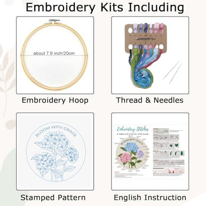 Nuberlic Hydrangea Embroidery Kits for Beginner Adults - Image 6