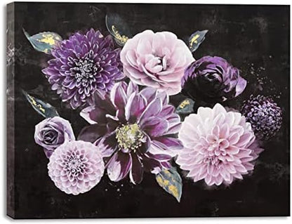 Artmaple Paint by Number for Adults Beginner Students,Ideal Gift Choice for Birthday or Any Festival, DIY Acrylic Painting Kit for Hoom Decor Canvas ONLY (Purple Flowers 16x20) by ARTMAPLE