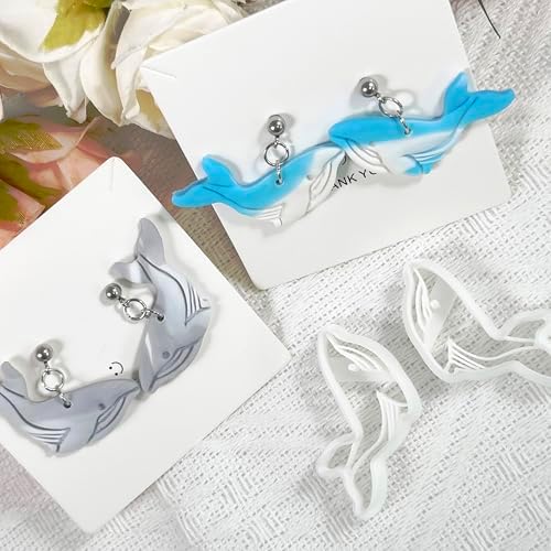 Xaekicr Whale Polymer Clay Cutters for Earrings – Ocean Animal Clay Cutters, DIY Polymer Clay Molds for Jewelry Making, Clay Tools Set for Handmade Crafts - Image 6