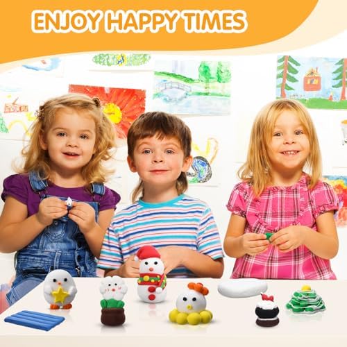 WinnerWhy 108 Pcs Air Dry Clay Bulk 57oz Air Dry Modeling Clay Soft DIY Ultra Light Modeling Clays Foam Magic Crafts for Sculpting Kids Gifts Party School Supplies for Crafts Artistic (White) - Image 6