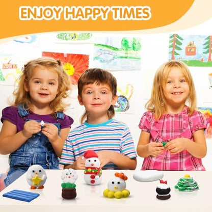 WinnerWhy 108 Pcs Air Dry Clay Bulk 57oz Air Dry Modeling Clay Soft DIY Ultra Light Modeling Clays Foam Magic Crafts for Sculpting Kids Gifts Party School Supplies for Crafts Artistic (White) - Image 6