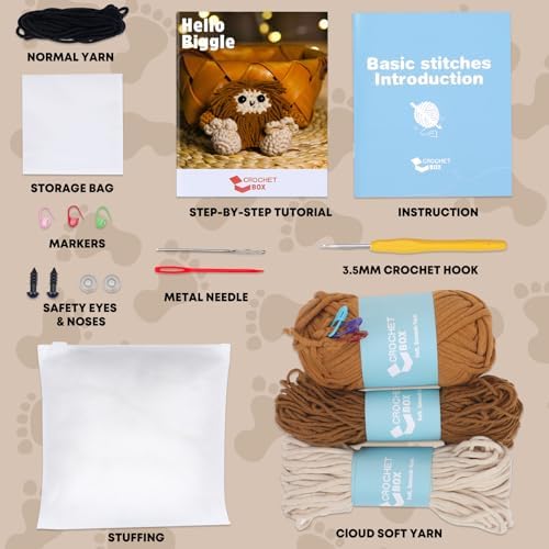 CrochetBox Bigfoot Crochet Kit for Beginners, Easy Craft for Adults - Image 3