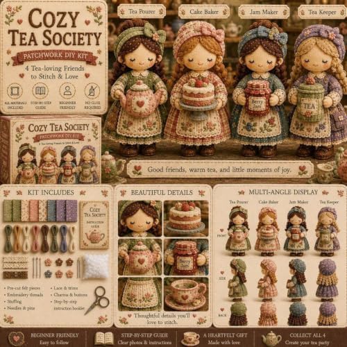 Patch Work DIY Kit - Beginner Sewing Set for Handmade Doll Decor - Image 7