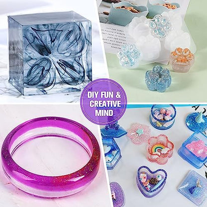 Frenshion 100g Hard UV Resin+ Color Pigment + Sequin +Tool + Glove UV Resin Starter Kit for Jewelry Making with Lamp - Image 5