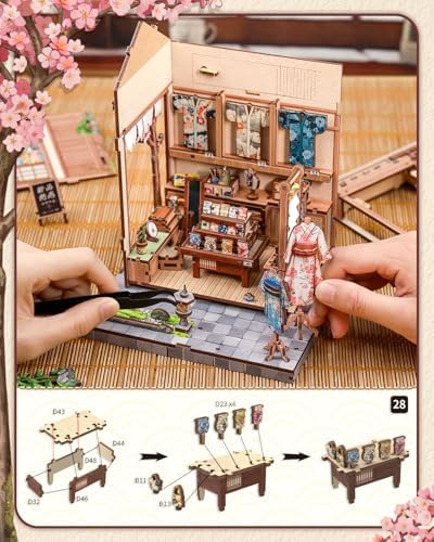 CUTEBEE Book Nook, DIY Miniature House Kit, Japanes Decor Booknook - Image 6