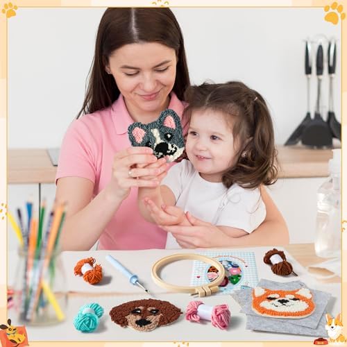 WATINC Punch Needle Coaster Kit - 6 Pattern DIY Craft for Beginners, Puppy - Image 5