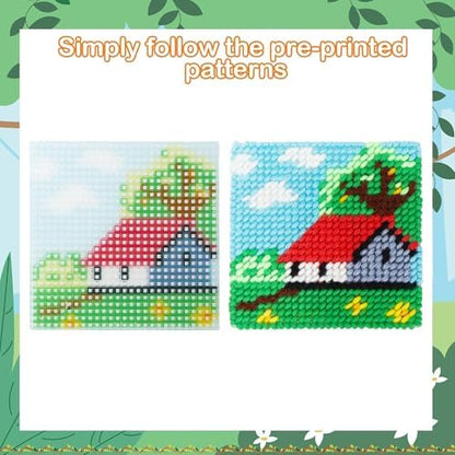Pllieay 10-in-1 Plastic Canvas Kit for Beginners, Easy Needlepoint Kit - Image 4