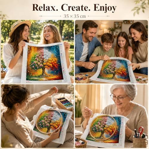 Tree of Life Stamped Cross Stitch Kits for Beginner 13.7x13.7 Inch - Image 7