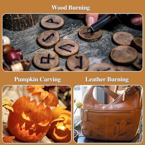 62Pcs Wood Burning Tips, Professional Wood Burning Pen Tips & Stencils Set - Image 6