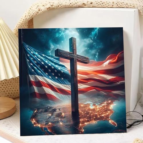 American Flag Paint by Numbers Kit for Adults, Paint by Numbers 10x10 Inch - Image 2