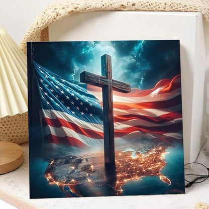 American Flag Paint by Numbers Kit for Adults, Paint by Numbers 10x10 Inch - Image 2