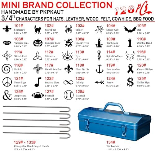 128Pcs 3/4" Custom Branding Iron for Wood, Leather Branding Stamp - Image 5