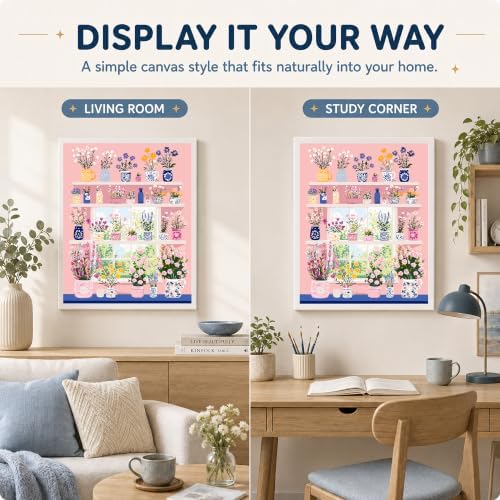 AuraDraw Flowers Paint by Numbers Kit for Adults Beginner, Flower Paint by Number Kits for Adults Canvas, Painting by Numbers Adult for Home Wall Decor(16x20inch) - Image 6