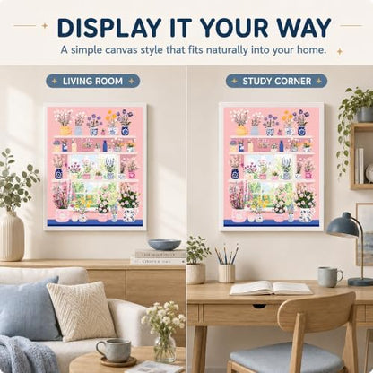 AuraDraw Flowers Paint by Numbers Kit for Adults Beginner, Flower Paint by Number Kits for Adults Canvas, Painting by Numbers Adult for Home Wall Decor(16x20inch) - Image 6